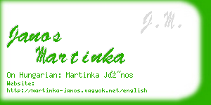 janos martinka business card